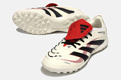 Chuteira Society Adidas Predator Elite Fold-Over Tongue TF - Begê, Preta e Vermelha - detalhe