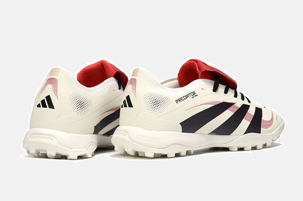 Chuteira Society Adidas Predator Elite Fold-Over Tongue TF - Begê, Preta e Vermelha - imagem 7