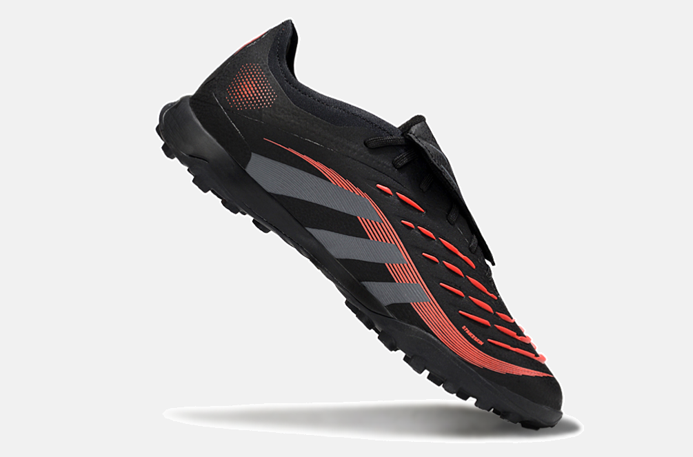 Chuteira Society Adidas Predator Elite Fold-Over Tongue TF - Preta, Cinza e Vermelha - imagem 6