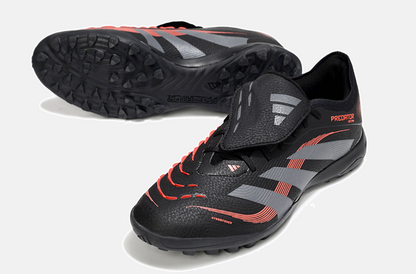 Chuteira Society Adidas Predator Elite Fold-Over Tongue TF - Preta, Cinza e Vermelha - detalhe