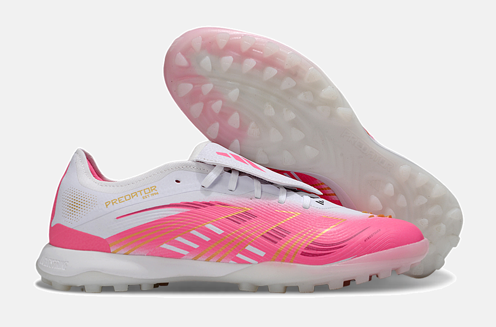 Chuteira Society Adidas Predator Elite Fold-Over Tongue TF - Branca e Rosa - imagem 8