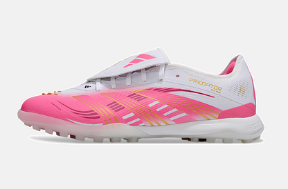 Chuteira Society Adidas Predator Elite Fold-Over Tongue TF - Branca e Rosa - imagem 4