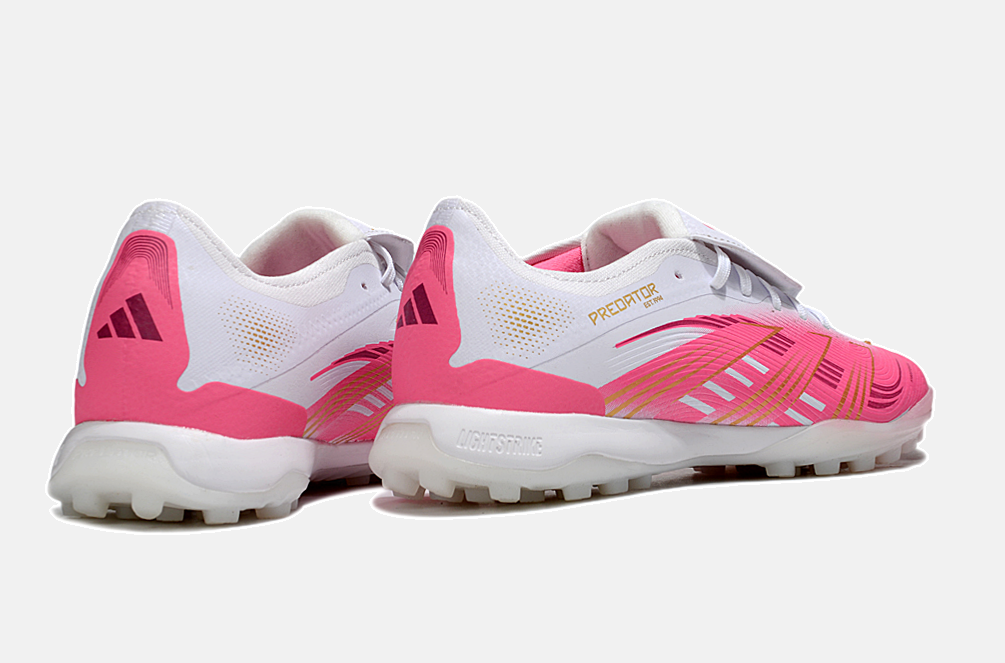 Chuteira Society Adidas Predator Elite Fold-Over Tongue TF - Branca e Rosa - imagem 7
