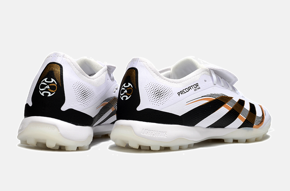 Chuteira Society Adidas Predator Elite Fold-Over Tongue TF - Branca, Preta e Dourada - imagem 7