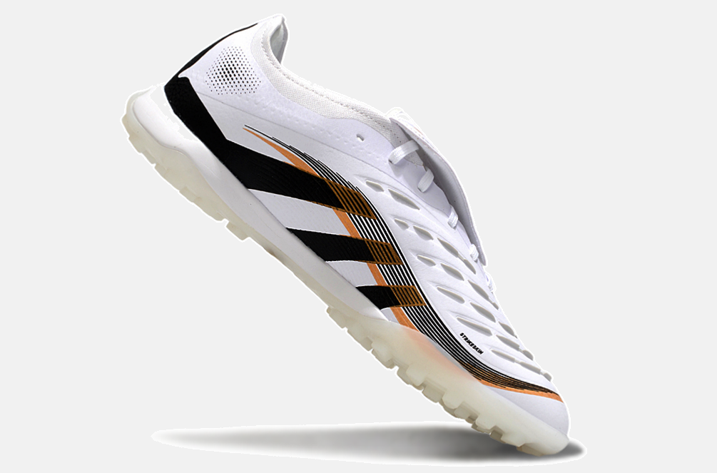Chuteira Society Adidas Predator Elite Fold-Over Tongue TF - Branca, Preta e Dourada - imagem 6