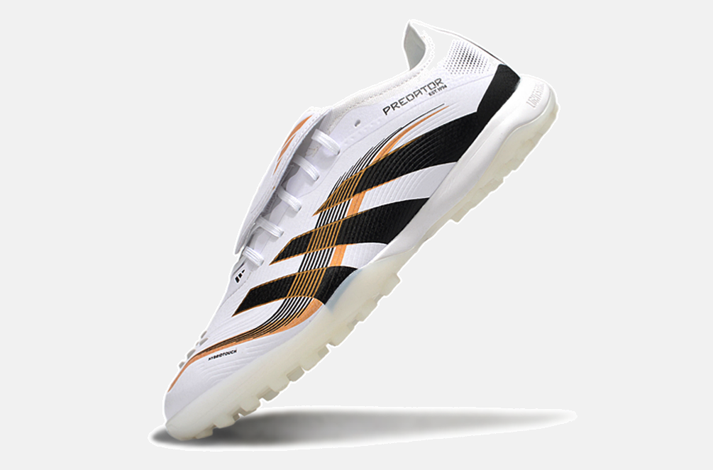 Chuteira Society Adidas Predator Elite Fold-Over Tongue TF - Branca, Preta e Dourada - imagem 5