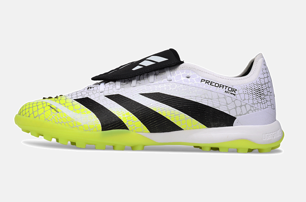 Chuteira Society Adidas Predator Elite Fold-Over Tongue TF - Branca, Preta e Verde - imagem 4