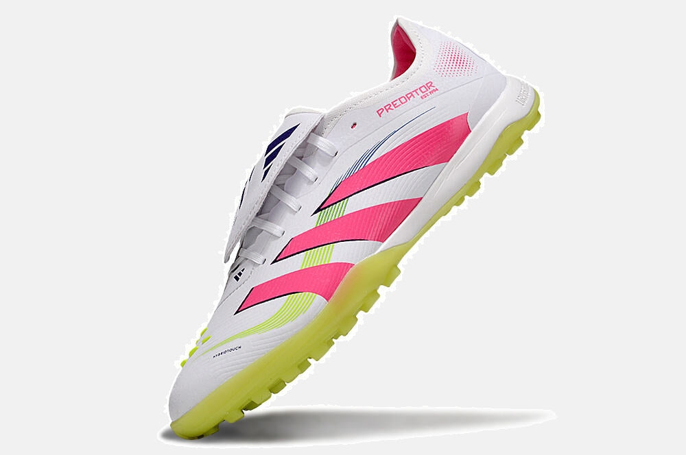 Chuteira Society Adidas Predator Elite Fold-Over Tongue TF - Branca, Rosa e Verde - imagem 5