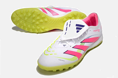 Chuteira Society Adidas Predator Elite Fold-Over Tongue TF - Branca, Rosa e Verde - detalhe
