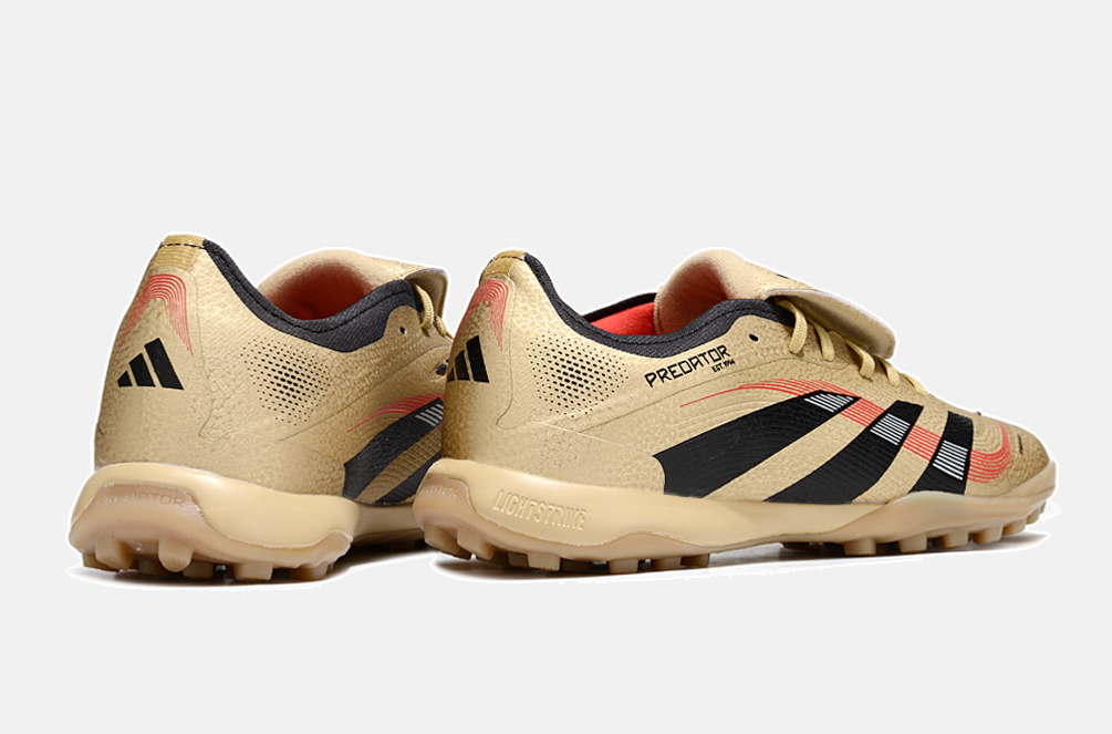 Chuteira Society Adidas Predator Elite Fold-Over Tongue TF - Dourada, Preta e Vermelha - imagem 7