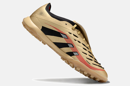 Chuteira Society Adidas Predator Elite Fold-Over Tongue TF - Dourada, Preta e Vermelha - imagem 6
