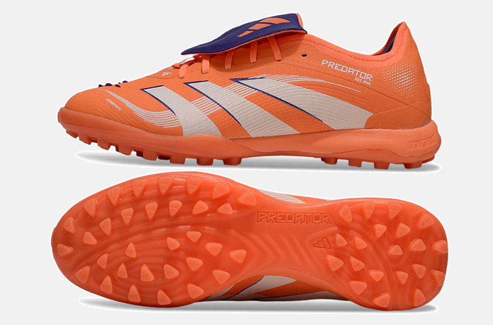 Chuteira Society Adidas Predator Elite Fold-Over Tongue TF - Laranja e Azul - vista traseira