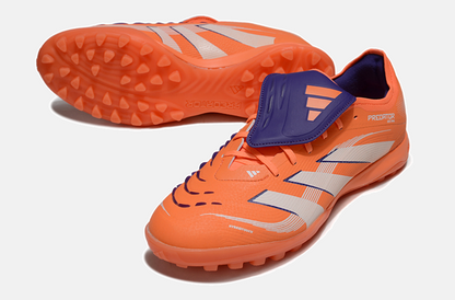 Chuteira Society Adidas Predator Elite Fold-Over Tongue TF - Laranja e Azul - detalhe