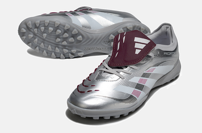 Chuteira Society Adidas Predator Elite Fold-Over Tongue TF - Prata, Branca e Vermelha - detalhe