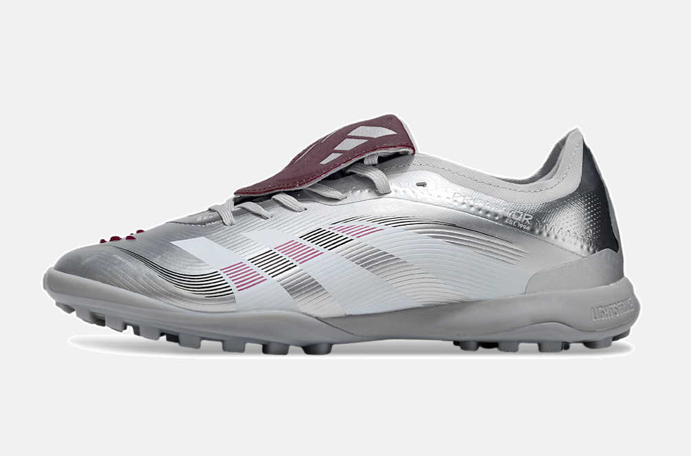 Chuteira Society Adidas Predator Elite Fold-Over Tongue TF - Prata, Branca e Vermelha - imagem 4