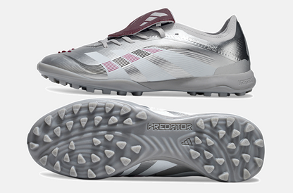 Chuteira Society Adidas Predator Elite Fold-Over Tongue TF - Prata, Branca e Vermelha - vista traseira
