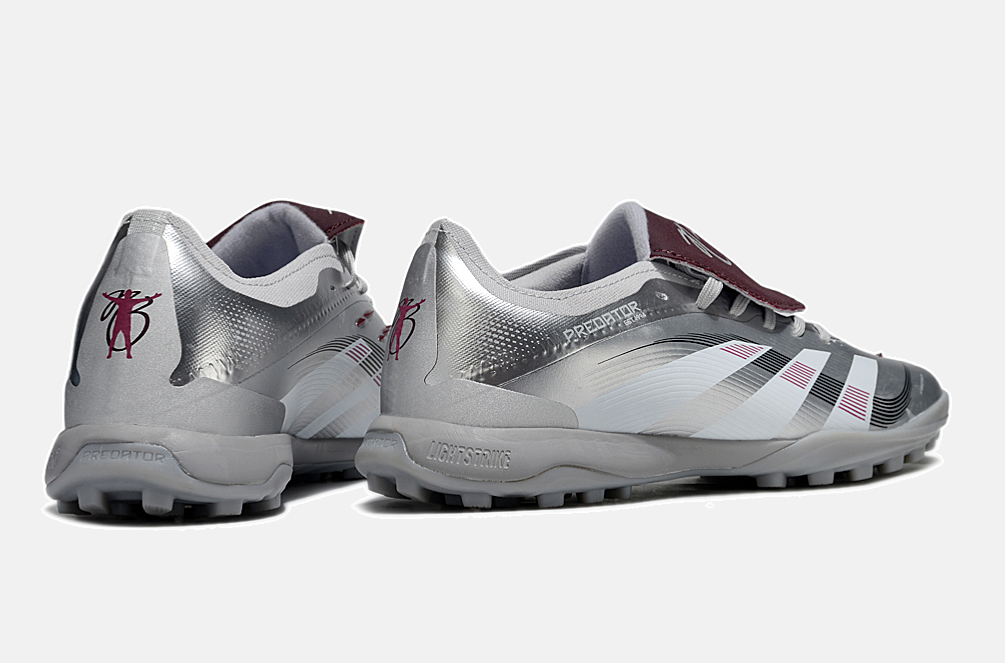 Chuteira Society Adidas Predator Elite Fold-Over Tongue TF - Prata, Branca e Vermelha - imagem 7