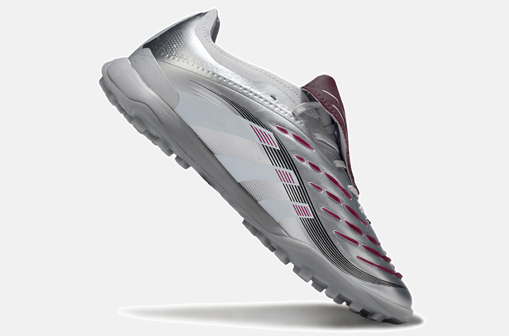 Chuteira Society Adidas Predator Elite Fold-Over Tongue TF - Prata, Branca e Vermelha - imagem 6