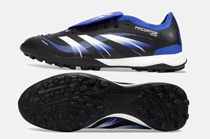 Chuteira Society Adidas Predator Elite Fold-Over Tongue TF - Preta, Azul e Branca - vista traseira