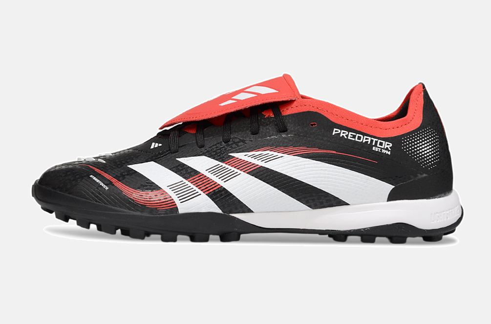 Chuteira Society Adidas Predator Elite Fold-Over Tongue TF - Preta, Branca e Vermelha - imagem 4