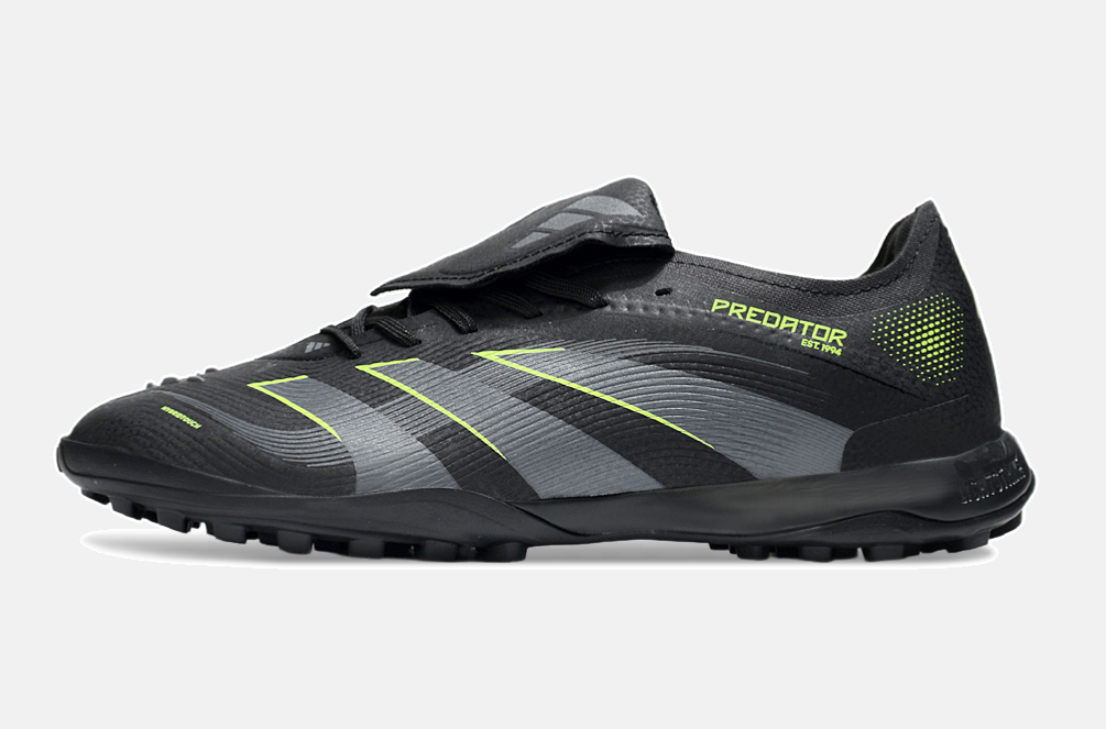 Chuteira Society Adidas Predator Elite Fold-Over Tongue TF - Preta, Cinza e Verde - imagem 4
