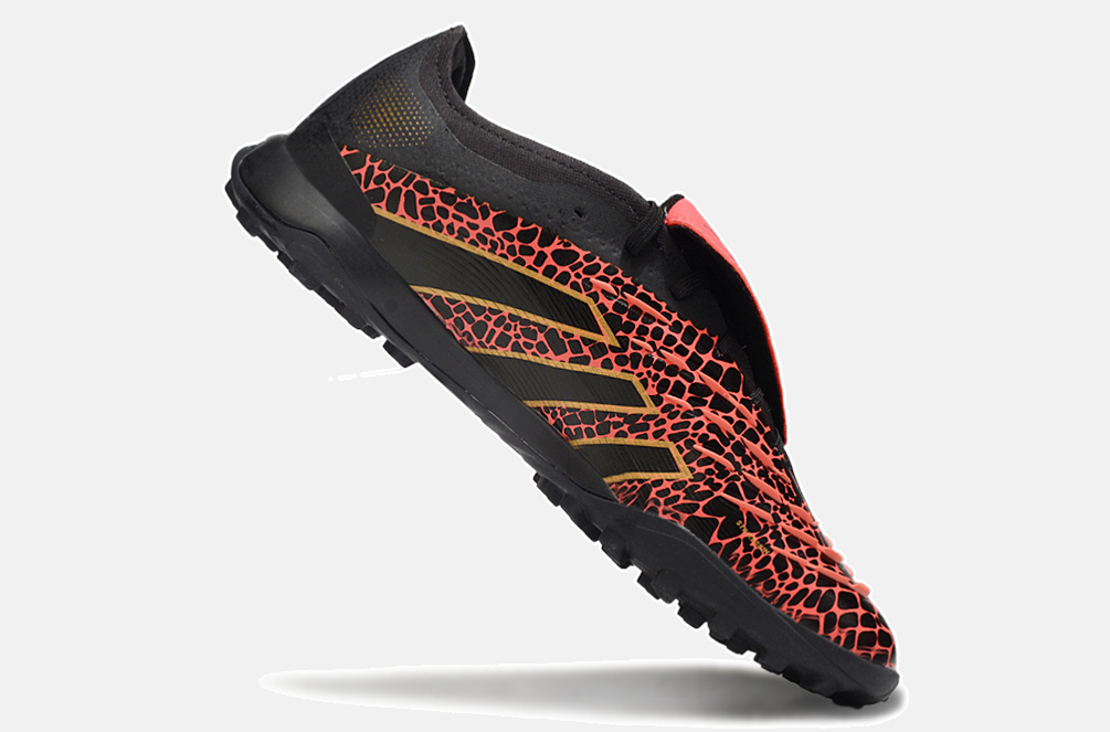 Chuteira Society Adidas Predator Elite Fold-Over Tongue TF - Preta, Laranja e Dourada - imagem 6