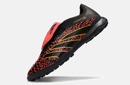 Chuteira Society Adidas Predator Elite Fold-Over Tongue TF - Preta, Laranja e Dourada - imagem 5