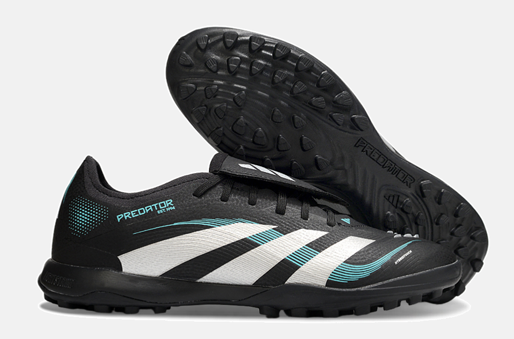Chuteira Society Adidas Predator Elite Fold-Over Tongue TF - Preta, Prata e Azul - imagem 8