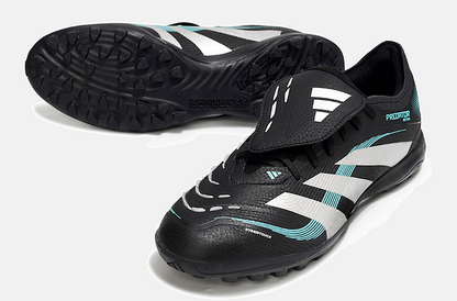 Chuteira Society Adidas Predator Elite Fold-Over Tongue TF - Preta, Prata e Azul - detalhe