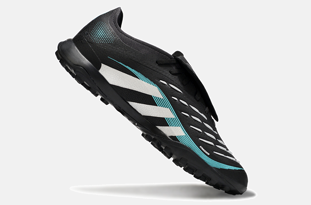 Chuteira Society Adidas Predator Elite Fold-Over Tongue TF - Preta, Prata e Azul - imagem 6