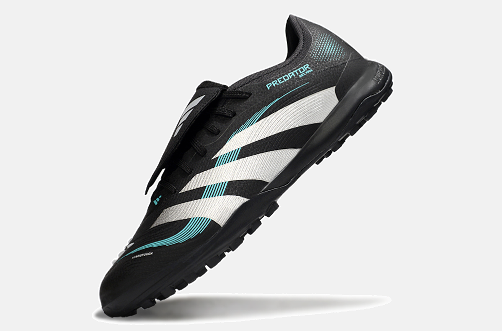 Chuteira Society Adidas Predator Elite Fold-Over Tongue TF - Preta, Prata e Azul - imagem 5