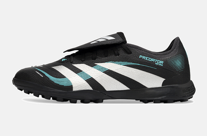 Chuteira Society Adidas Predator Elite Fold-Over Tongue TF - Preta, Prata e Azul - imagem 4