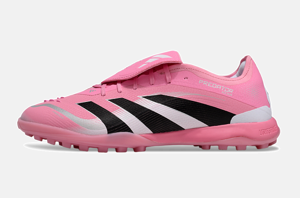 Chuteira Society Adidas Predator Elite Fold-Over Tongue TF - Rosa, Branca e Preta - imagem 4