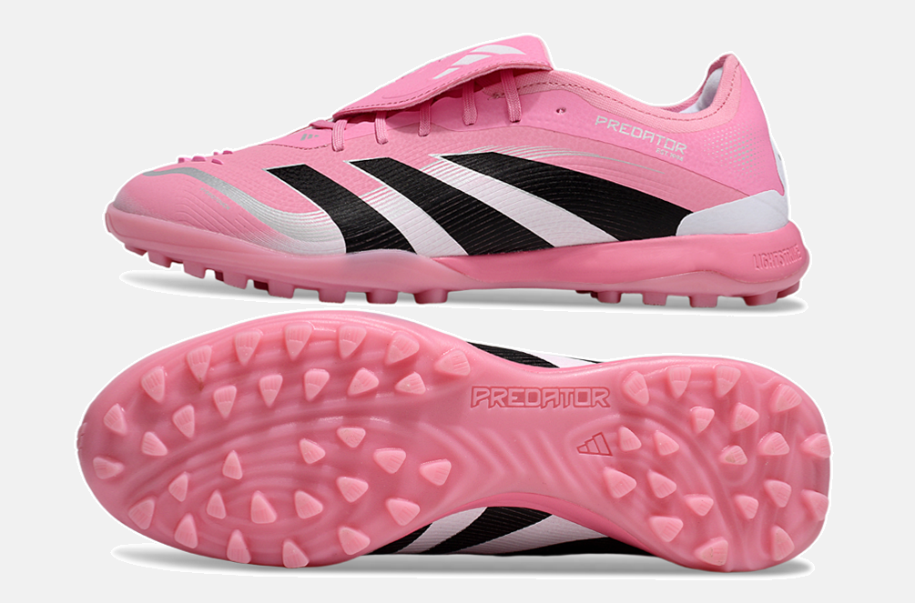 Chuteira Society Adidas Predator Elite Fold-Over Tongue TF - Rosa, Branca e Preta - vista traseira