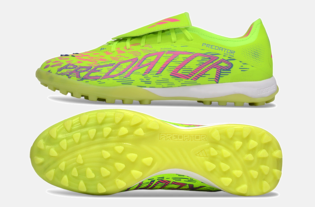 Chuteira Society Adidas Predator Elite Fold-Over Tongue TF - Verde, Rosa e Roxa - vista traseira