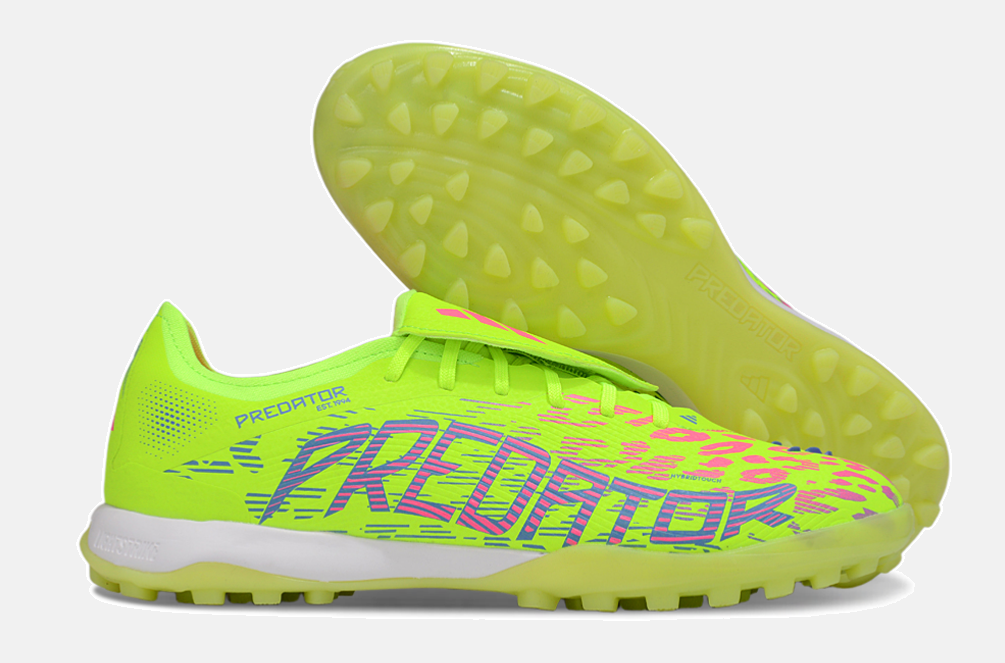 Chuteira Society Adidas Predator Elite Fold-Over Tongue TF - Verde, Rosa e Roxa - imagem 8