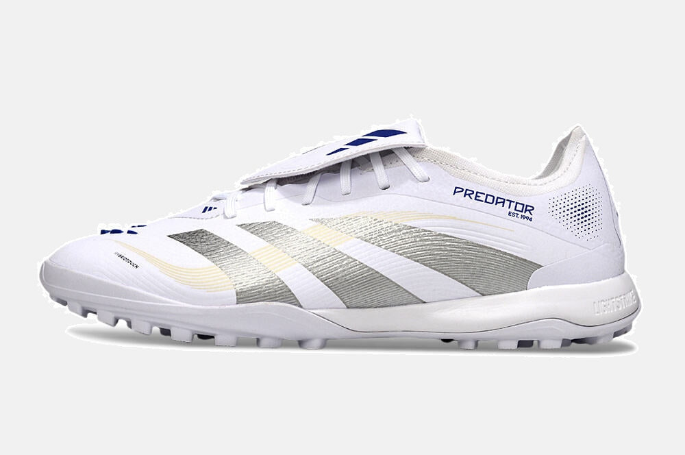 Chuteira Society Adidas Predator Elite Fold-Over Tongue TF - Branca e Prata - imagem 4