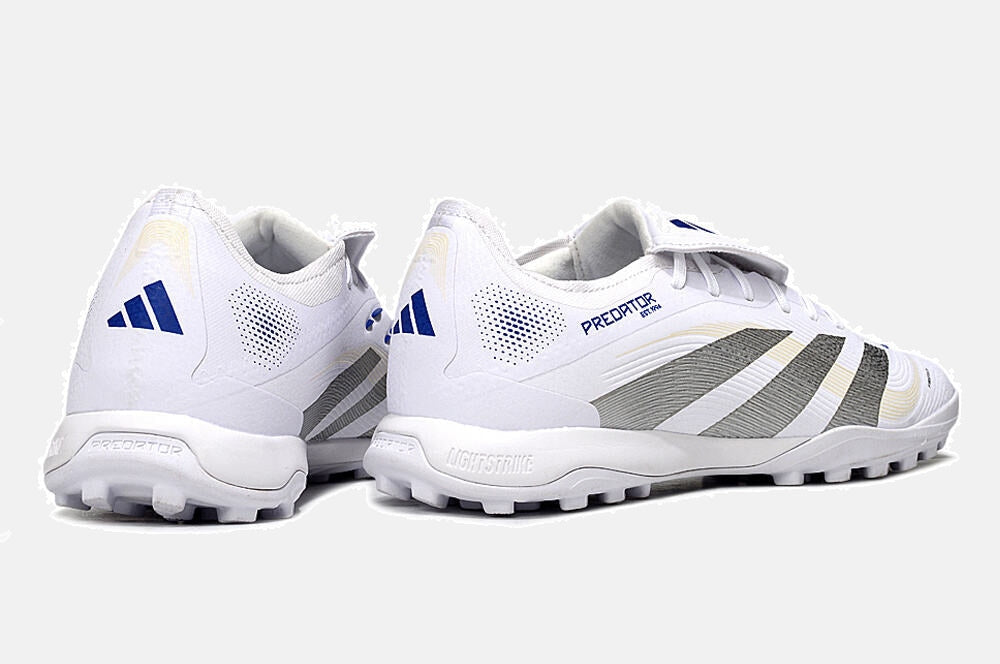 Chuteira Society Adidas Predator Elite Fold-Over Tongue TF - Branca e Prata - imagem 7