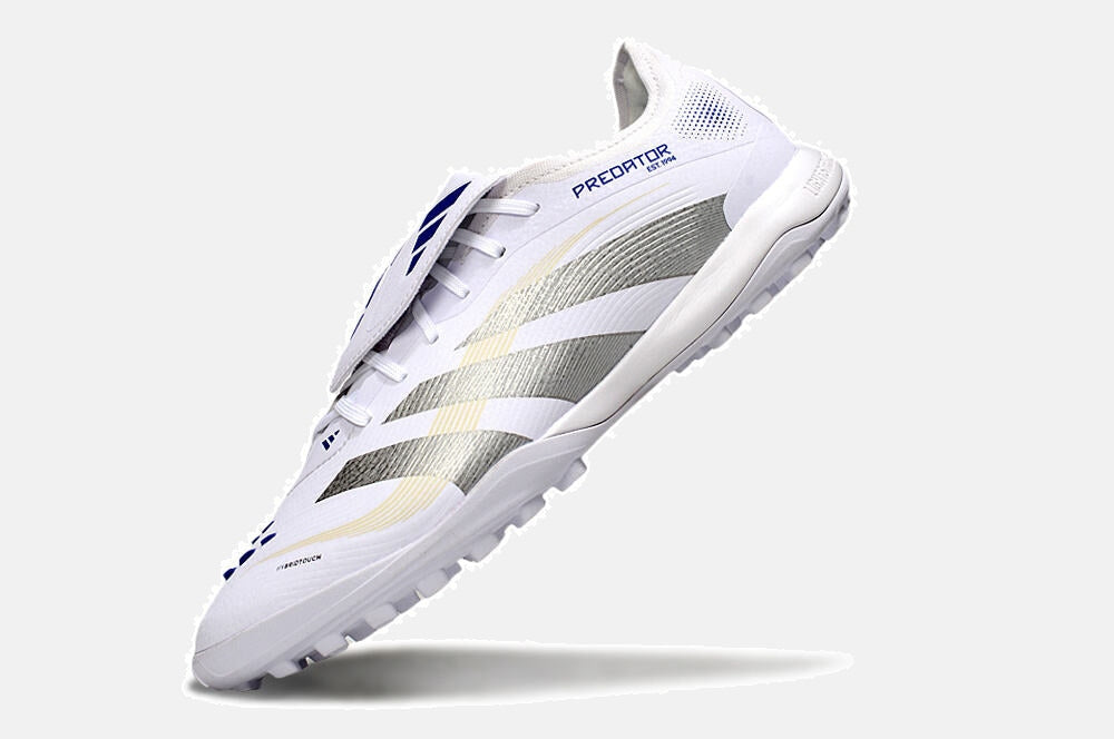 Chuteira Society Adidas Predator Elite Fold-Over Tongue TF - Branca e Prata - imagem 5
