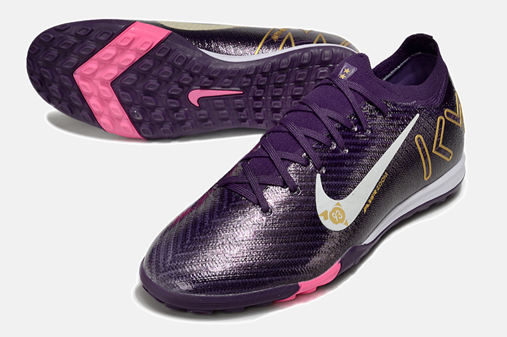 Chuteira Society Nike Air Zoom Mercurial Kylian Mbappe Vapor 16 Elite TF - Roxa - detalhe