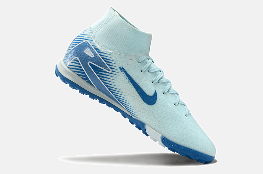 Chuteira Society Nike Air Zoom Mercurial Superfly 10 Elite TF - Azul - vista traseira