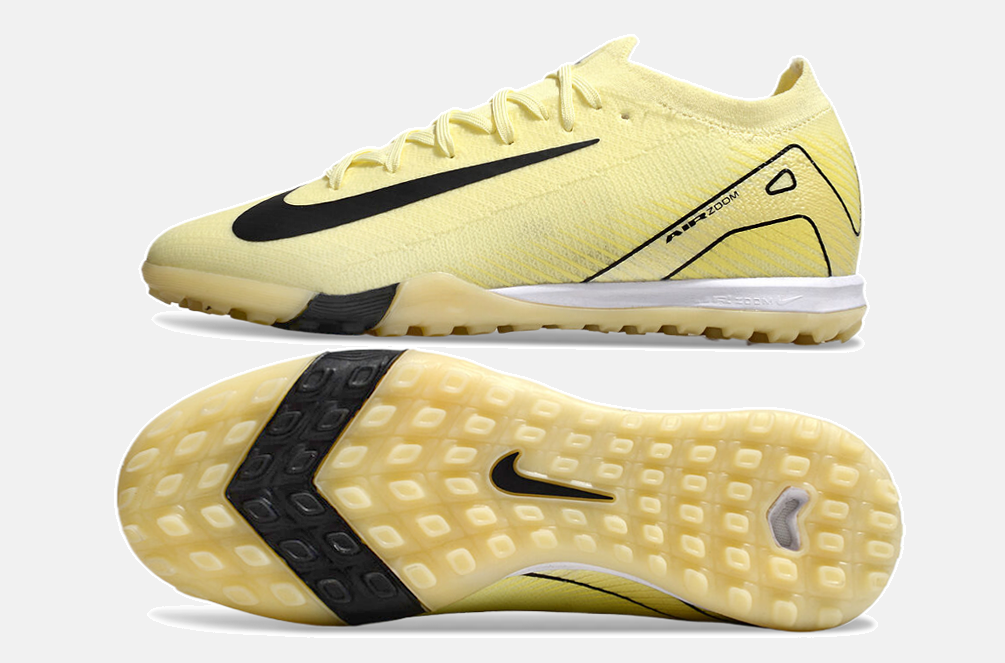 Chuteira Society Nike Air Zoom Mercurial Vapor 16 Elite TF - Amarela e Preta - detalhe