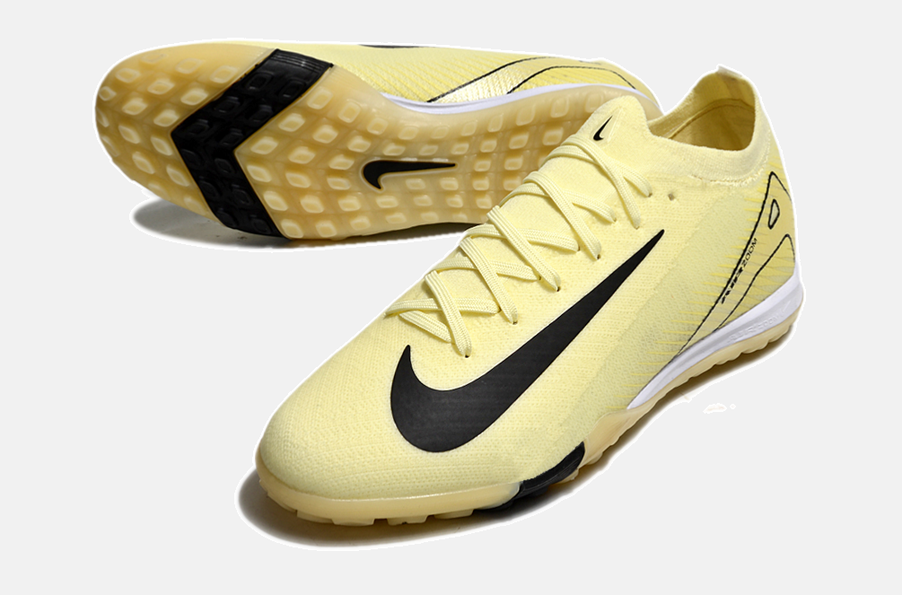 Chuteira Society Nike Air Zoom Mercurial Vapor 16 Elite TF - Amarela e Preta - vista traseira