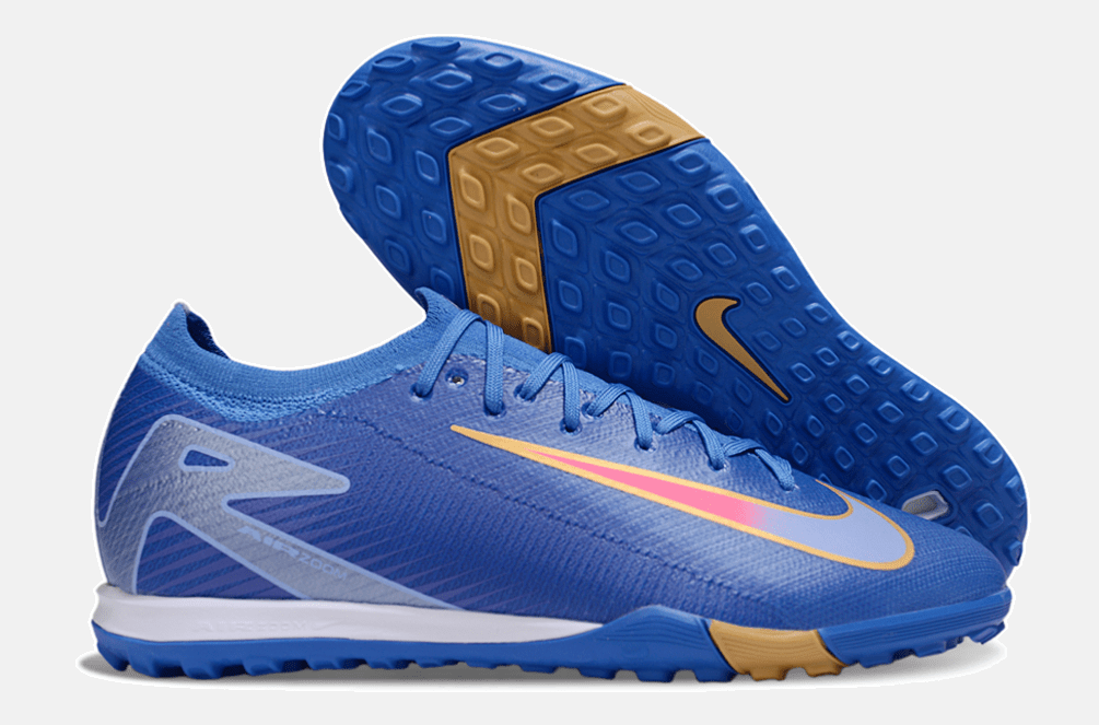 Chuteira Society Nike Air Zoom Mercurial Vapor 16 Elite TF - Azul e Amarela - Tevo Sports SPORT*