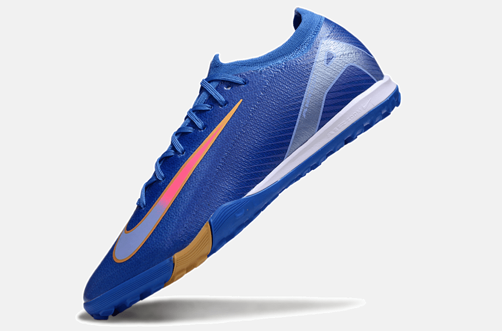 Chuteira Society Nike Air Zoom Mercurial Vapor 16 Elite TF - Azul e Amarela - Tevo Sports SPORT*