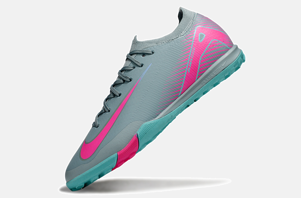 Chuteira Society Nike Air Zoom Mercurial Vapor 16 Elite TF - Azul e Rosa - imagem 5