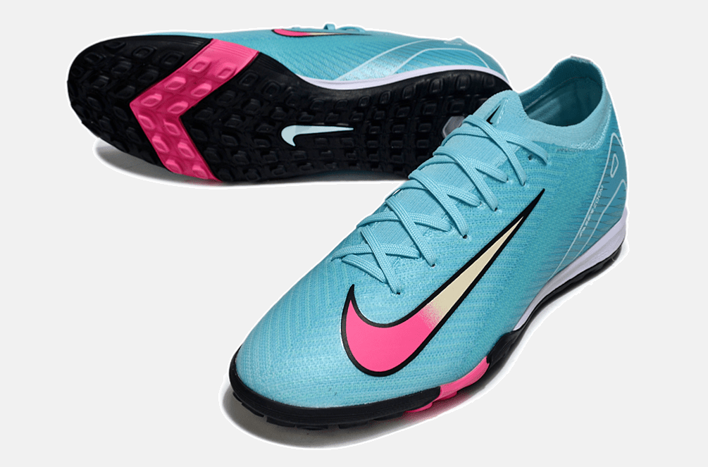 Chuteira Society Nike Air Zoom Mercurial Vapor 16 Elite TF - Azul, Preta e Rosa - Tevo Sports SPORT*