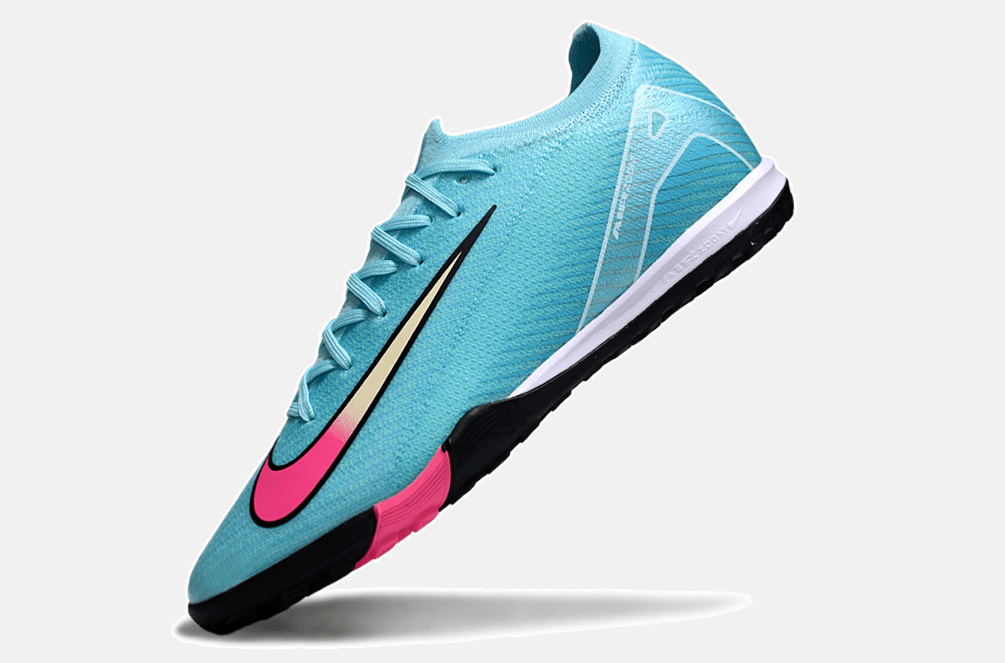Chuteira Society Nike Air Zoom Mercurial Vapor 16 Elite TF - Azul, Preta e Rosa - Tevo Sports SPORT*