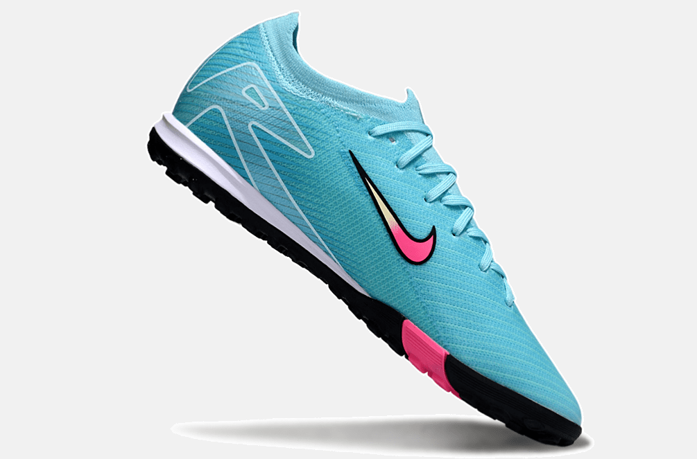 Chuteira Society Nike Air Zoom Mercurial Vapor 16 Elite TF - Azul, Preta e Rosa - Tevo Sports SPORT*
