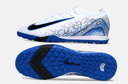 Chuteira Society Nike Air Zoom Mercurial Vapor 16 Elite TF - Branca, Azul e Preta - Tevo Sports SPORT*